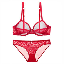 Load image into Gallery viewer, Red Transparent Lingerie Set
