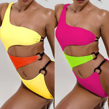 Load image into Gallery viewer, One Shoulder Cut Out Swimsuit
