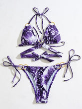 Load image into Gallery viewer, Purple Snake Print Swimsuit
