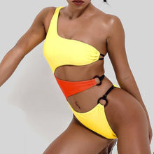 Load image into Gallery viewer, One Shoulder Cut Out Swimsuit
